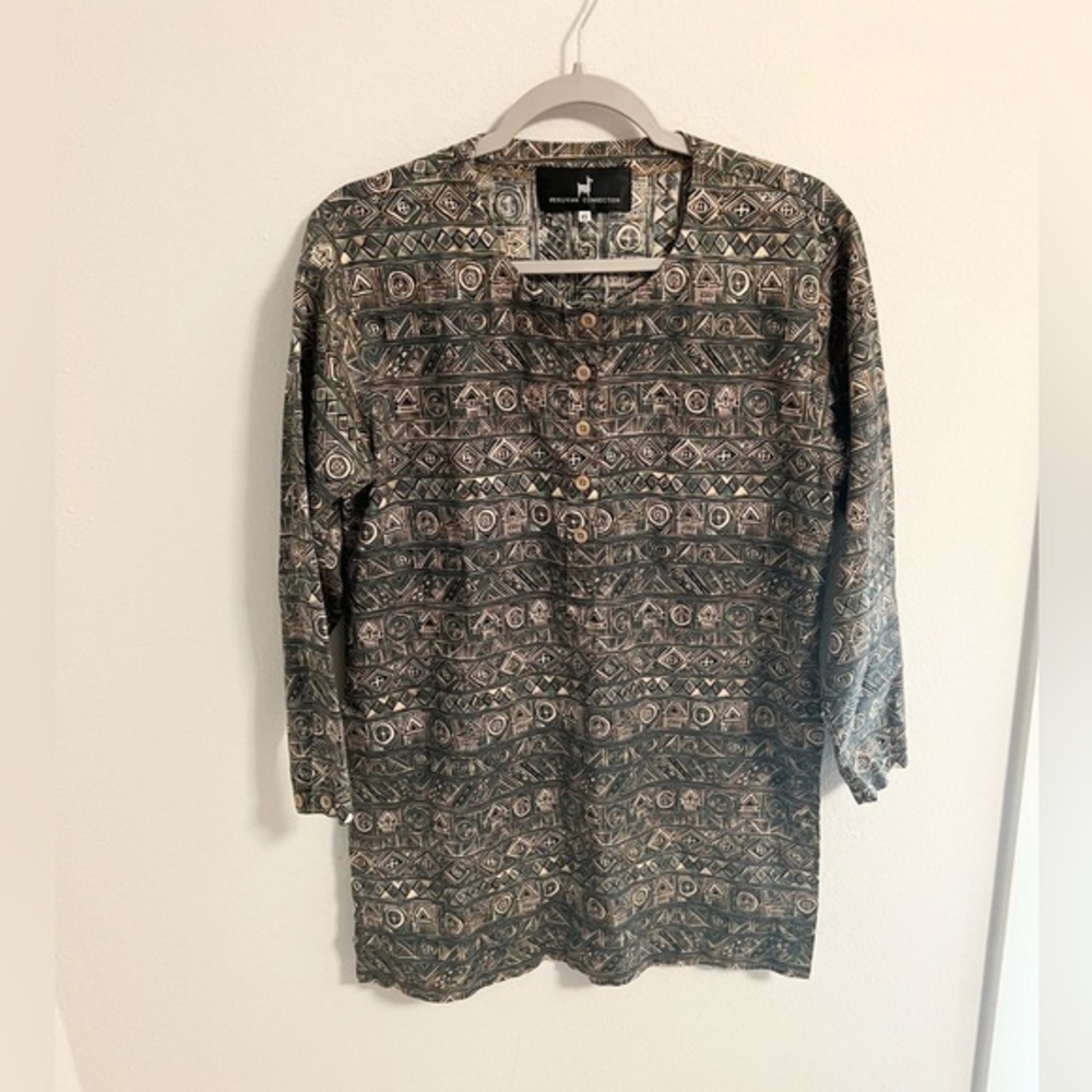 Peruvian Connection Split Hem Tunic Pima cotton lagenlook